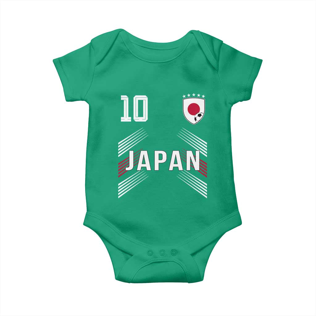 Japan Soccer Sports Graphic Number 10 Jersey Style Baby Onesie Proud Japanese Football Fans Game Day Pride TS02 Irish Green Print Your Wear