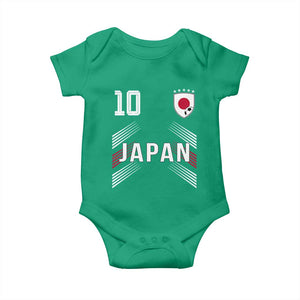 Japan Soccer Sports Graphic Number 10 Jersey Style Baby Onesie Proud Japanese Football Fans Game Day Pride TS02 Irish Green Print Your Wear