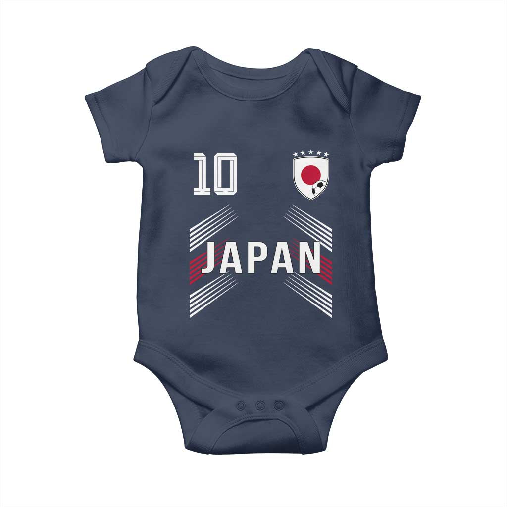 Japan Soccer Sports Graphic Number 10 Jersey Style Baby Onesie Proud Japanese Football Fans Game Day Pride TS02 Navy Print Your Wear