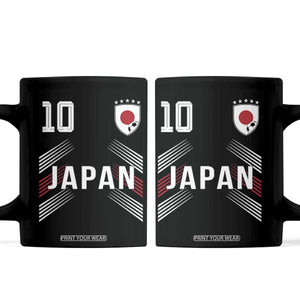 Japan Soccer Sports Graphic Number 10 Jersey Style Coffee Mug Proud Japanese Football Fans Game Day Pride TS02 Black Print Your Wear