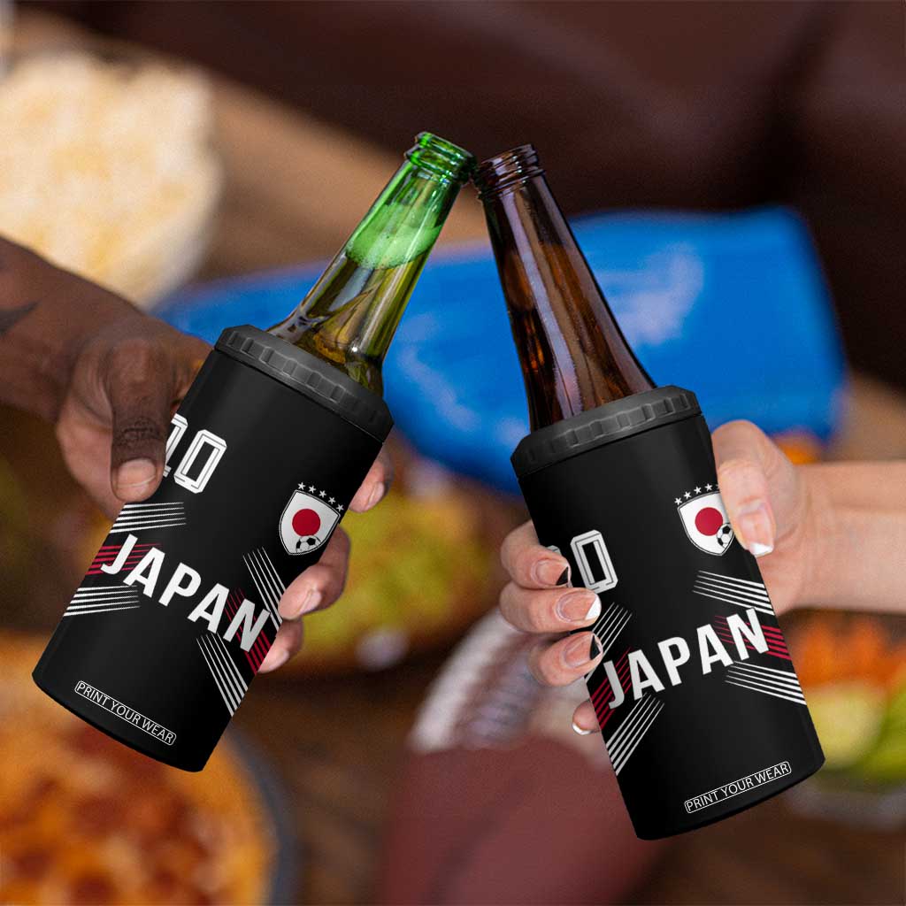 Japan Soccer Sports Graphic Number 10 Jersey Style 4 in 1 Can Cooler Tumbler Proud Japanese Football Fans Game Day Pride TS02 Print Your Wear
