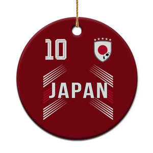 Japan Soccer Sports Graphic Number 10 Jersey Style Ceramic Ornament Proud Japanese Football Fans Game Day Pride TS02 1pc Red Print Your Wear