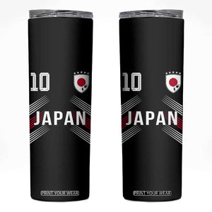 Japan Soccer Sports Graphic Number 10 Jersey Style Skinny Tumbler Proud Japanese Football Fans Game Day Pride TS02 Black Print Your Wear