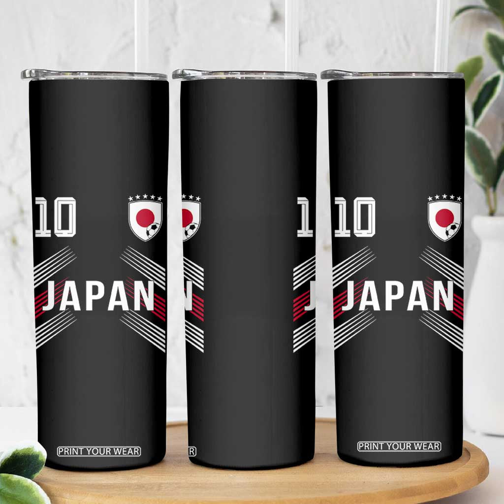 Japan Soccer Sports Graphic Number 10 Jersey Style Skinny Tumbler Proud Japanese Football Fans Game Day Pride TS02 Print Your Wear