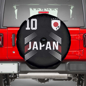 Japan Soccer Sports Graphic Number 10 Jersey Style Spare Tire Cover Proud Japanese Football Fans Game Day Pride TS02 Black Print Your Wear