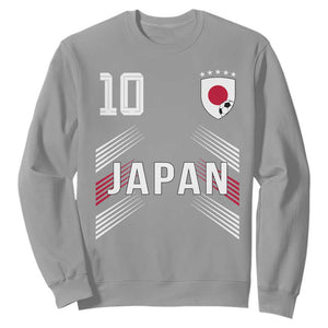 Japan Soccer Sports Graphic Number 10 Jersey Style Sweatshirt Proud Japanese Football Fans Game Day Pride TS02 Sport Gray Print Your Wear