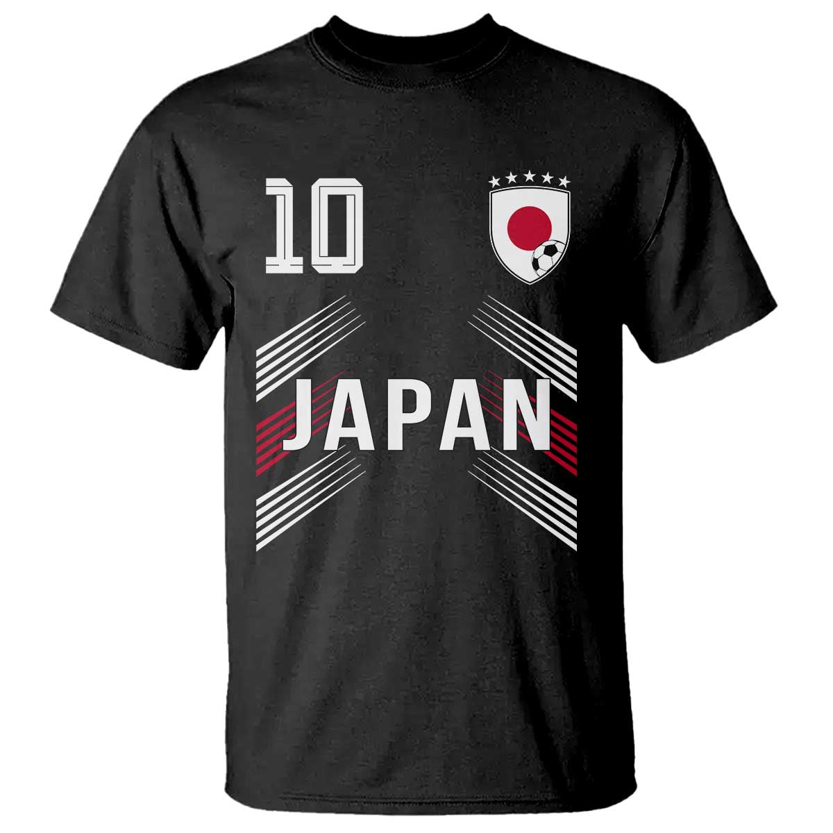 Japan Soccer Sports Graphic Number 10 Jersey Style T Shirt Proud Japanese Football Fans Game Day Pride TS02 Black Print Your Wear