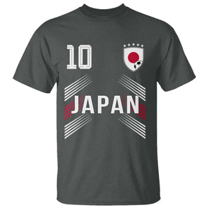 Japan Soccer Sports Graphic Number 10 Jersey Style T Shirt Proud Japanese Football Fans Game Day Pride TS02 Dark Heather Print Your Wear