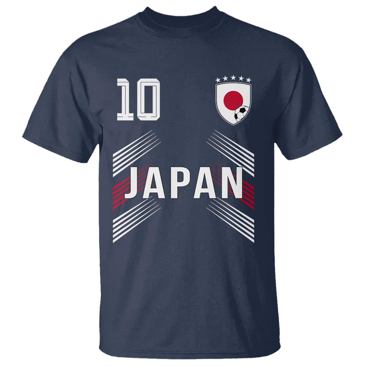 Japan Soccer Sports Graphic Number 10 Jersey Style T Shirt Proud Japanese Football Fans Game Day Pride TS02 Navy Print Your Wear