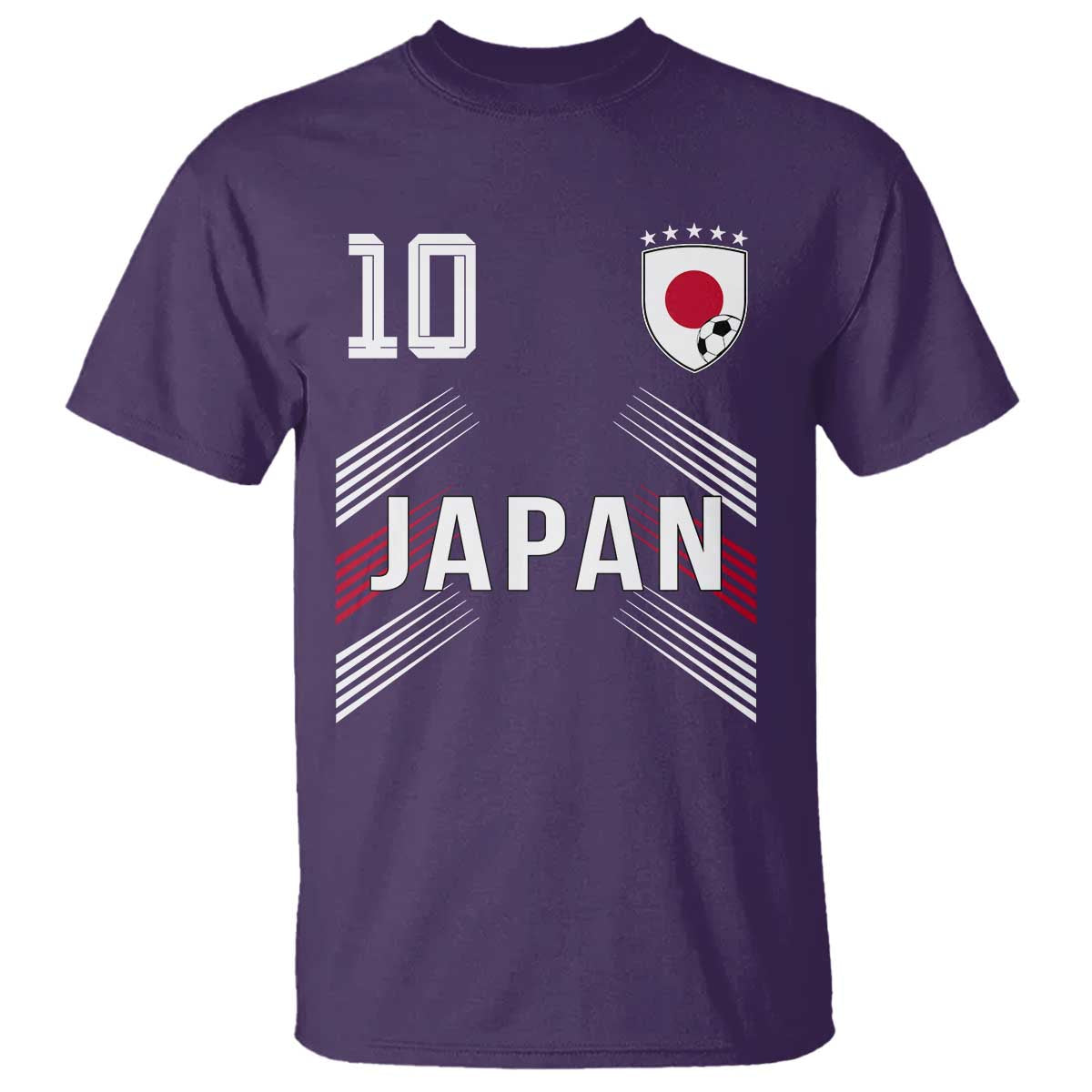 Japan Soccer Sports Graphic Number 10 Jersey Style T Shirt Proud Japanese Football Fans Game Day Pride TS02 Purple Print Your Wear