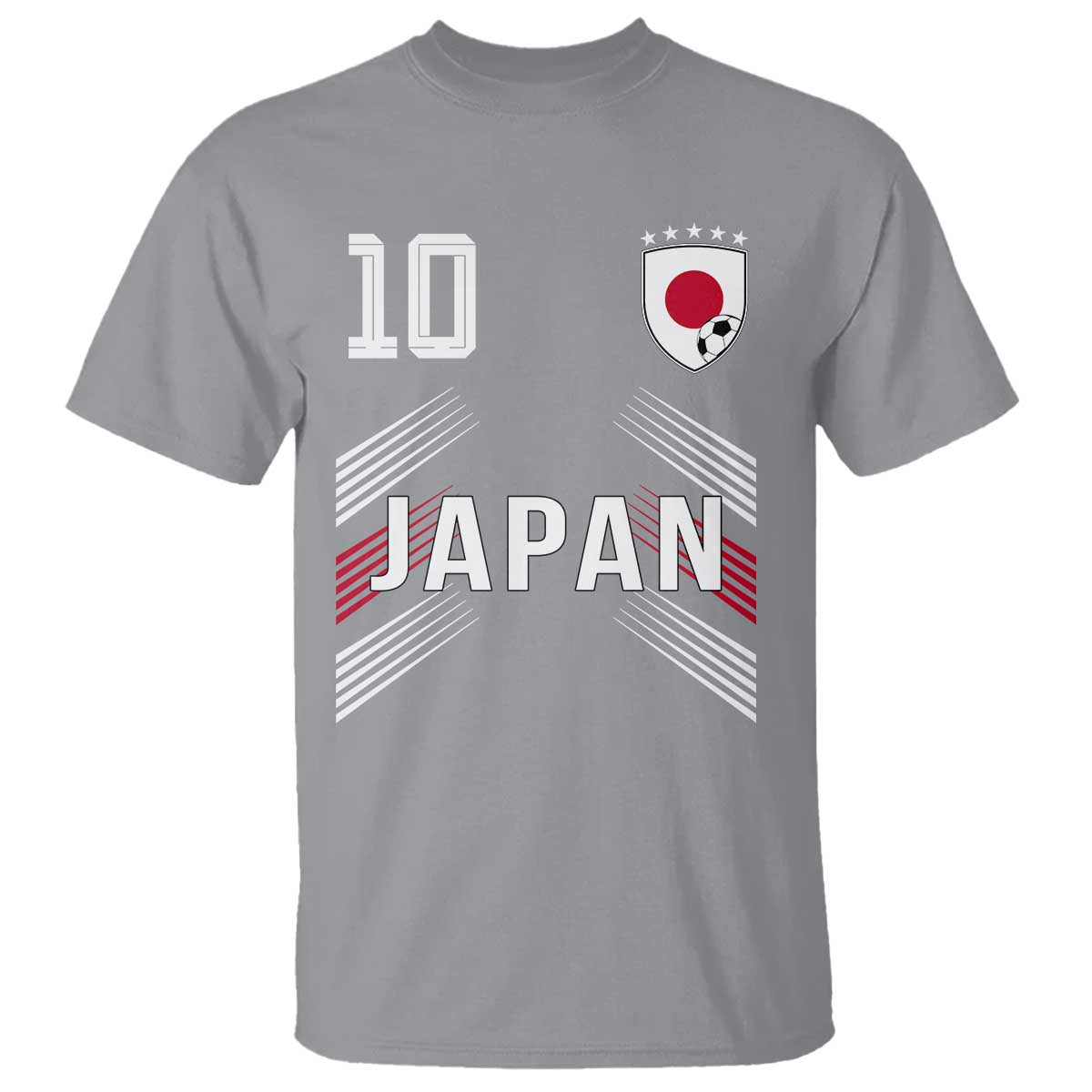 Japan Soccer Sports Graphic Number 10 Jersey Style T Shirt Proud Japanese Football Fans Game Day Pride TS02 Sport Gray Print Your Wear