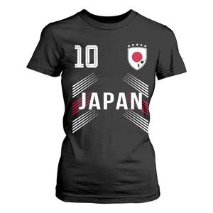 Japan Soccer Sports Graphic Number 10 Jersey Style T Shirt For Women Proud Japanese Football Fans Game Day Pride TS02 Black Print Your Wear