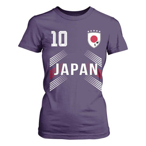 Japan Soccer Sports Graphic Number 10 Jersey Style T Shirt For Women Proud Japanese Football Fans Game Day Pride TS02 Purple Print Your Wear