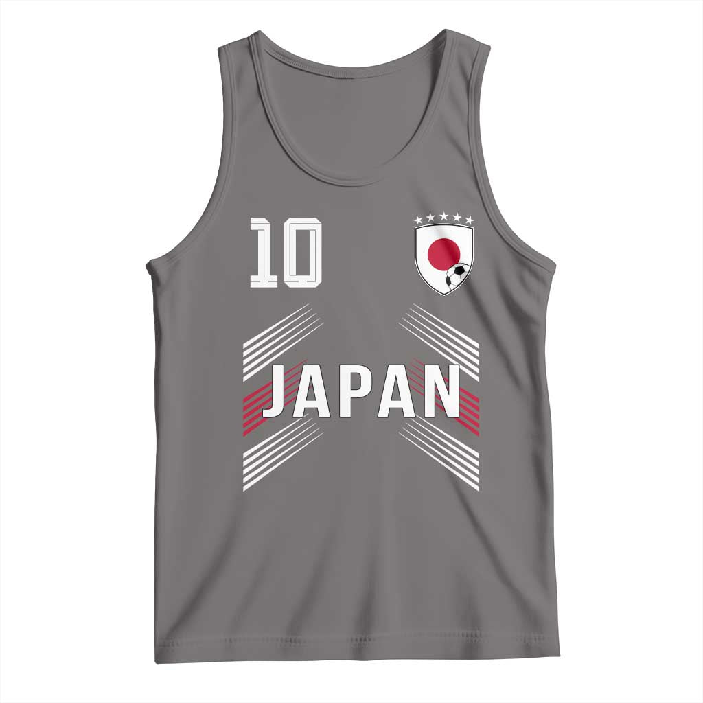 Japan Soccer Sports Graphic Number 10 Jersey Style Tank Top Proud Japanese Football Fans Game Day Pride TS02 Deep Heather Print Your Wear