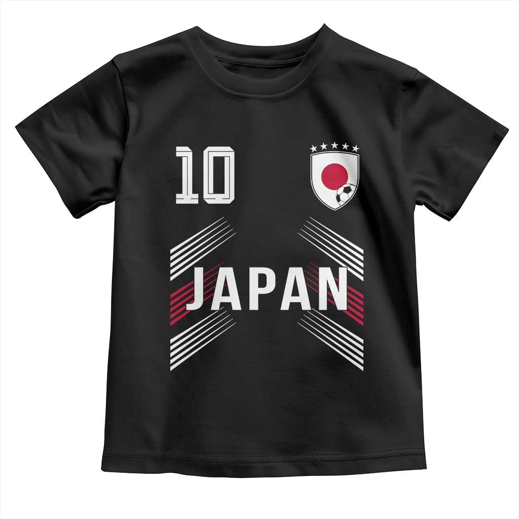 Japan Soccer Sports Graphic Number 10 Jersey Style Toddler T Shirt Proud Japanese Football Fans Game Day Pride TS02 Black Print Your Wear