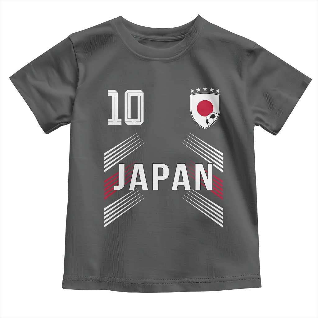 Japan Soccer Sports Graphic Number 10 Jersey Style Toddler T Shirt Proud Japanese Football Fans Game Day Pride TS02 Dark Heather Print Your Wear