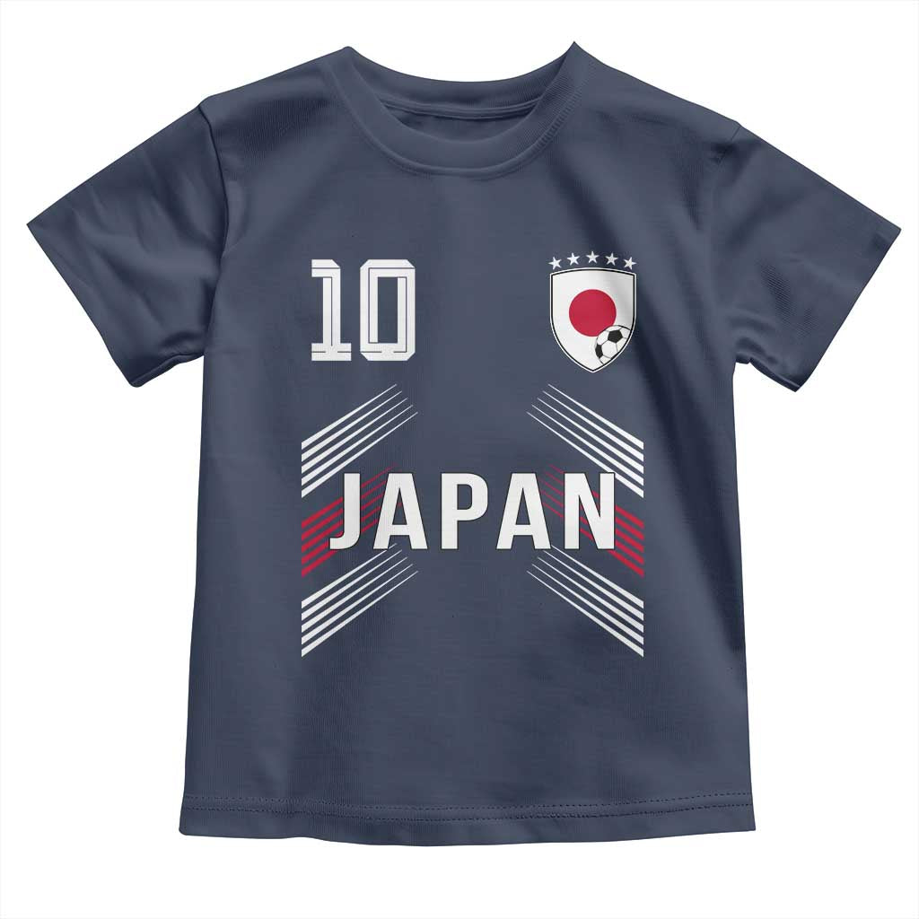 Japan Soccer Sports Graphic Number 10 Jersey Style Toddler T Shirt Proud Japanese Football Fans Game Day Pride TS02 Navy Print Your Wear