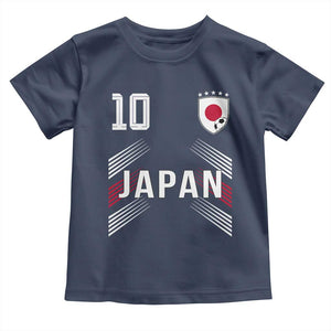 Japan Soccer Sports Graphic Number 10 Jersey Style Toddler T Shirt Proud Japanese Football Fans Game Day Pride TS02 Navy Print Your Wear