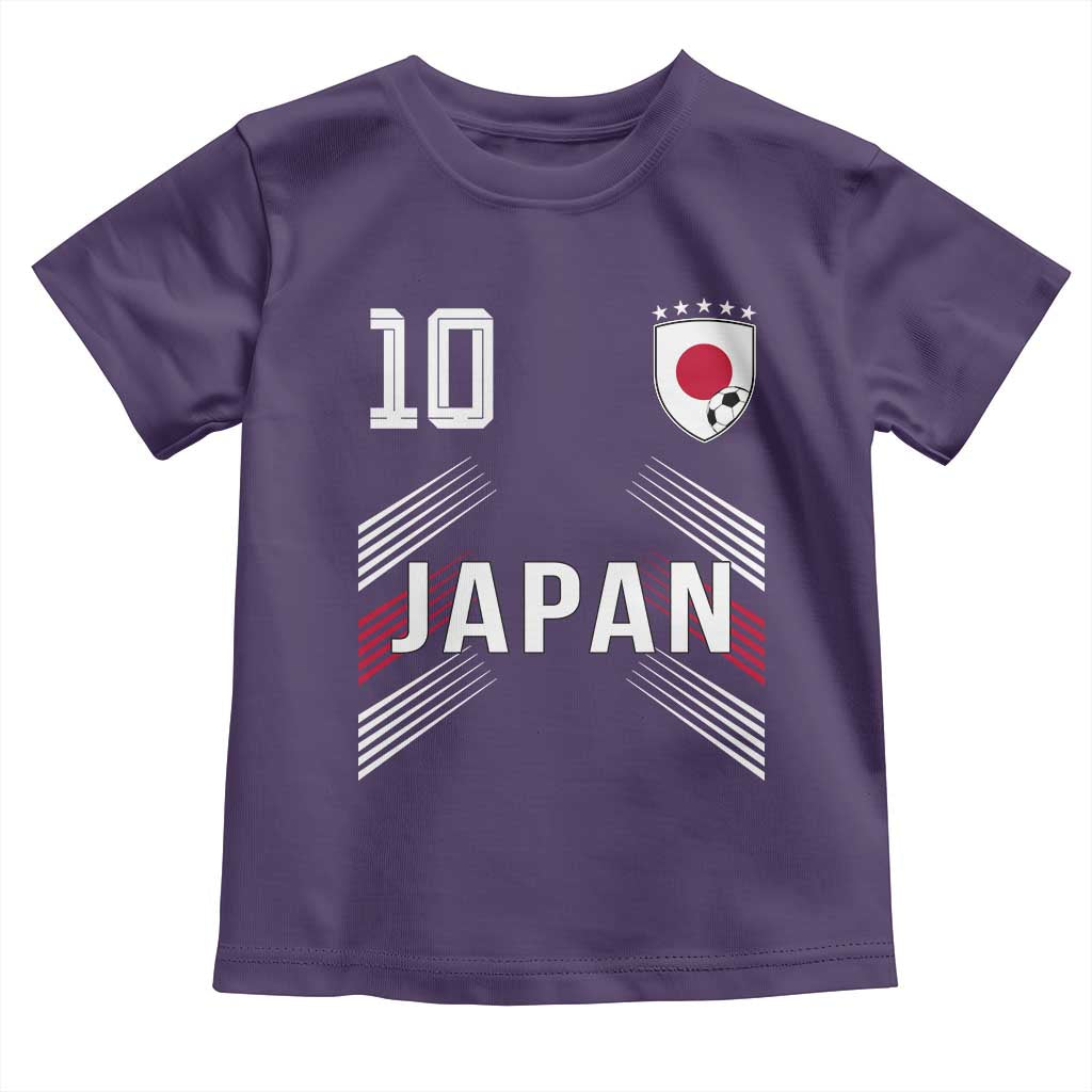 Japan Soccer Sports Graphic Number 10 Jersey Style Toddler T Shirt Proud Japanese Football Fans Game Day Pride TS02 Purple Print Your Wear