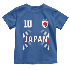 Japan Soccer Sports Graphic Number 10 Jersey Style Toddler T Shirt Proud Japanese Football Fans Game Day Pride TS02 Royal Blue Print Your Wear