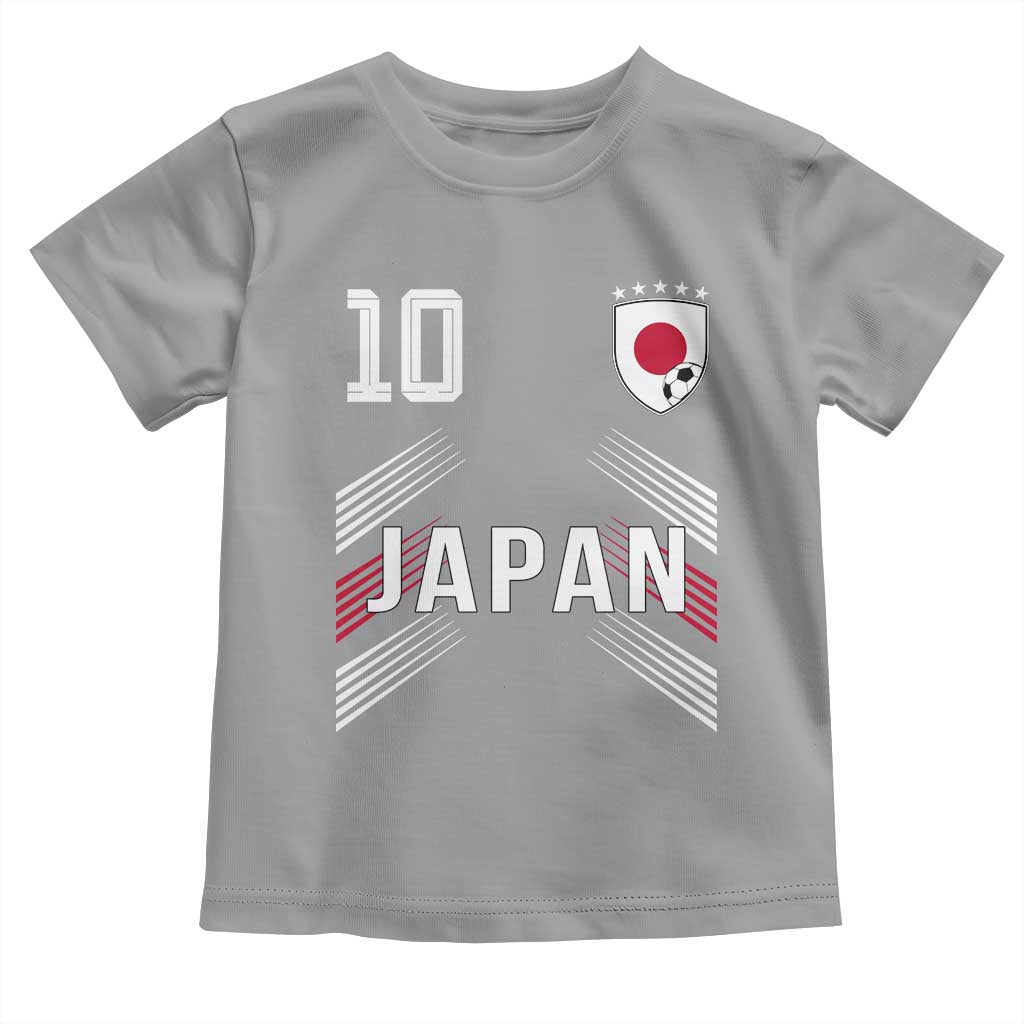 Japan Soccer Sports Graphic Number 10 Jersey Style Toddler T Shirt Proud Japanese Football Fans Game Day Pride TS02 Sport Gray Print Your Wear