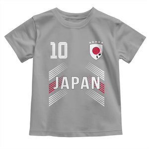 Japan Soccer Sports Graphic Number 10 Jersey Style Toddler T Shirt Proud Japanese Football Fans Game Day Pride TS02 Sport Gray Print Your Wear