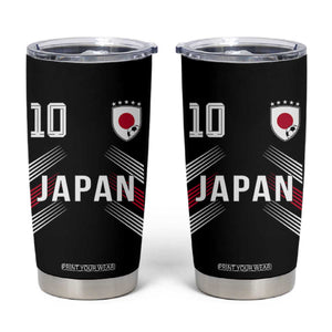 Japan Soccer Sports Graphic Number 10 Jersey Style Tumbler Cup Proud Japanese Football Fans Game Day Pride TS02 Black Print Your Wear