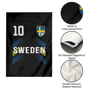 Sweden Soccer Sports Graphic Number 10 Jersey Style Garden Flag Proud Swedish Football Fans Game Day Pride TS02 Print Your Wear
