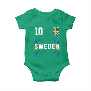 Sweden Soccer Sports Graphic Number 10 Jersey Style Baby Onesie Proud Swedish Football Fans Game Day Pride TS02 Irish Green Print Your Wear