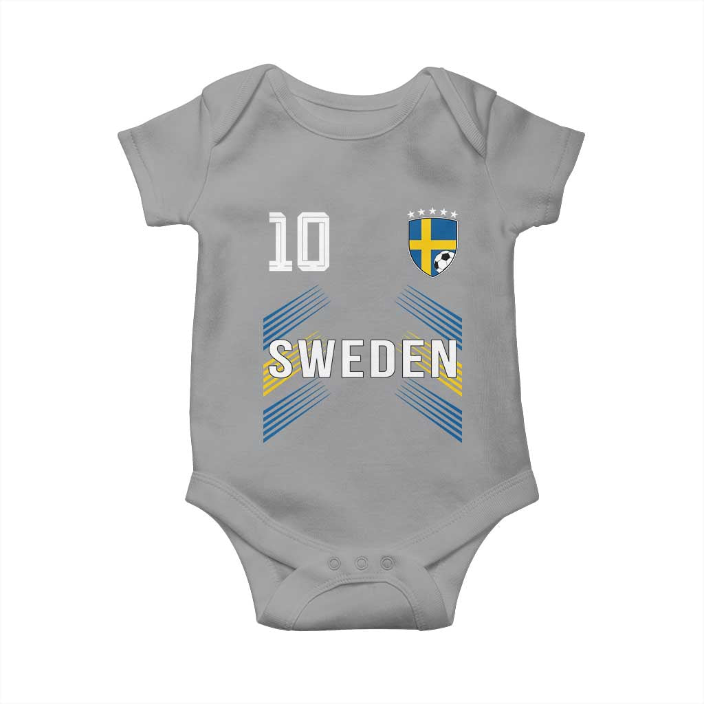 Sweden Soccer Sports Graphic Number 10 Jersey Style Baby Onesie Proud Swedish Football Fans Game Day Pride TS02 Sport Gray Print Your Wear