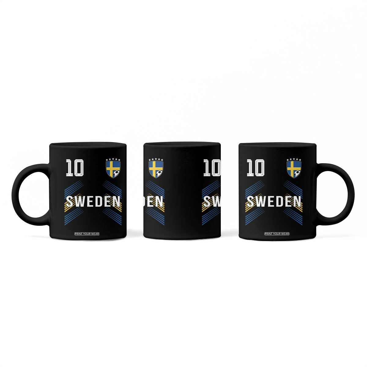 Sweden Soccer Sports Graphic Number 10 Jersey Style Coffee Mug Proud Swedish Football Fans Game Day Pride TS02 Print Your Wear