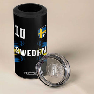 Sweden Soccer Sports Graphic Number 10 Jersey Style 4 in 1 Can Cooler Tumbler Proud Swedish Football Fans Game Day Pride TS02 Print Your Wear