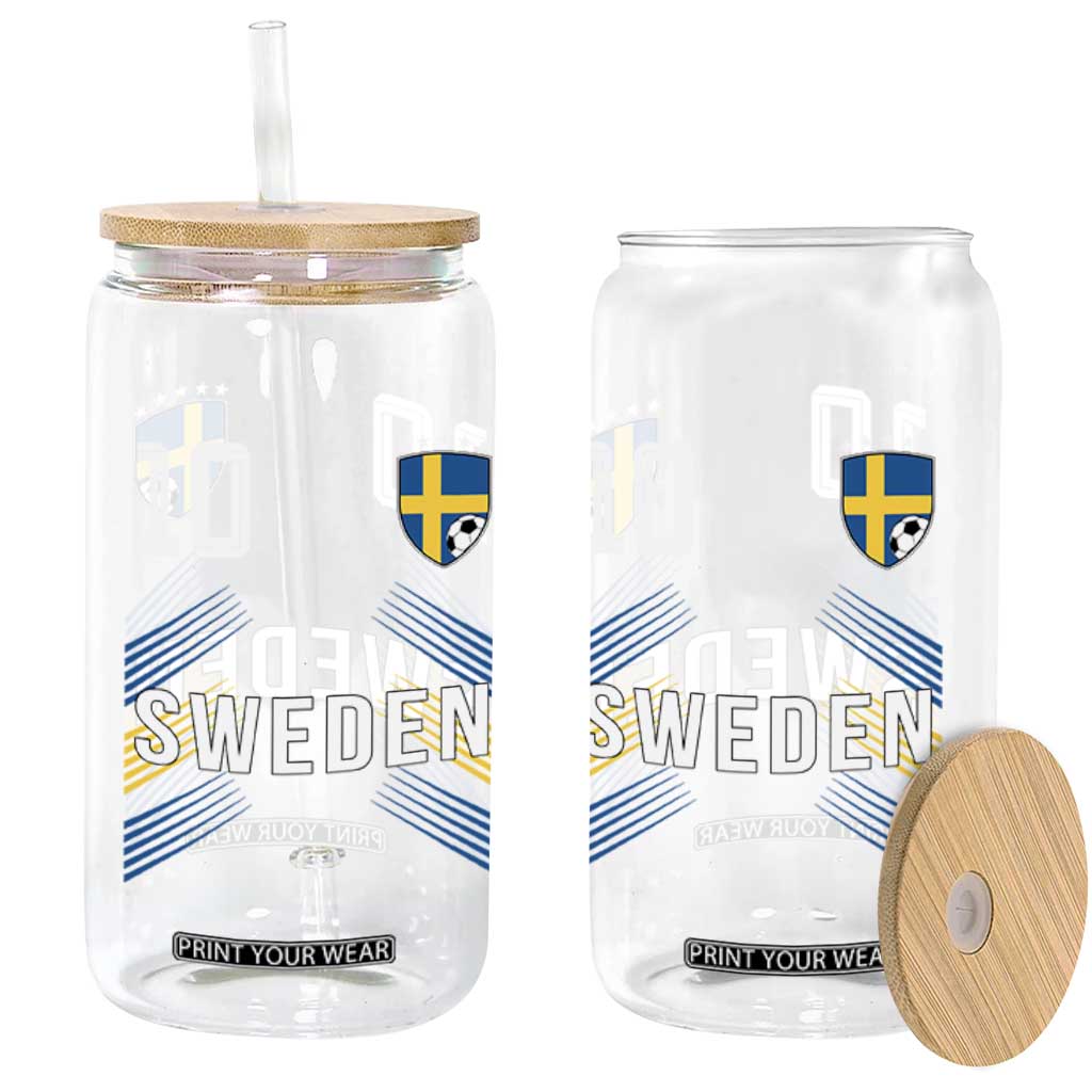 Sweden Soccer Sports Graphic Number 10 Jersey Style Glass Can Proud Swedish Football Fans Game Day Pride TS02 Print Your Wear