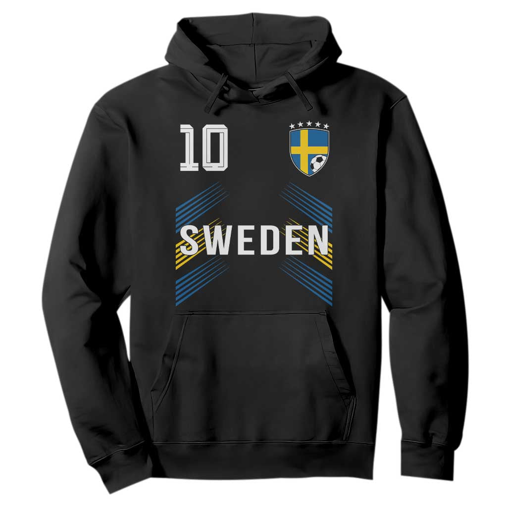 Sweden Soccer Sports Graphic Number 10 Jersey Style Hoodie Proud Swedish Football Fans Game Day Pride TS02 Black Print Your Wear