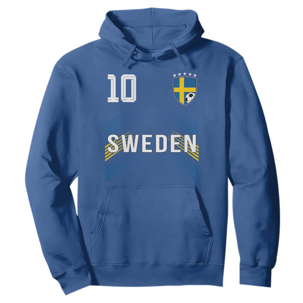 Sweden Soccer Sports Graphic Number 10 Jersey Style Hoodie Proud Swedish Football Fans Game Day Pride TS02 Royal Blue Print Your Wear