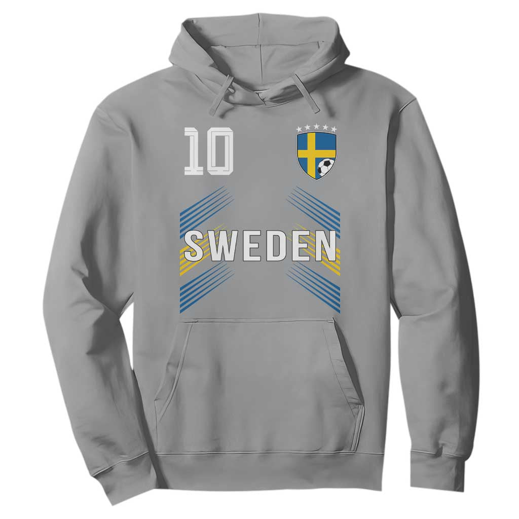 Sweden Soccer Sports Graphic Number 10 Jersey Style Hoodie Proud Swedish Football Fans Game Day Pride TS02 Sport Gray Print Your Wear