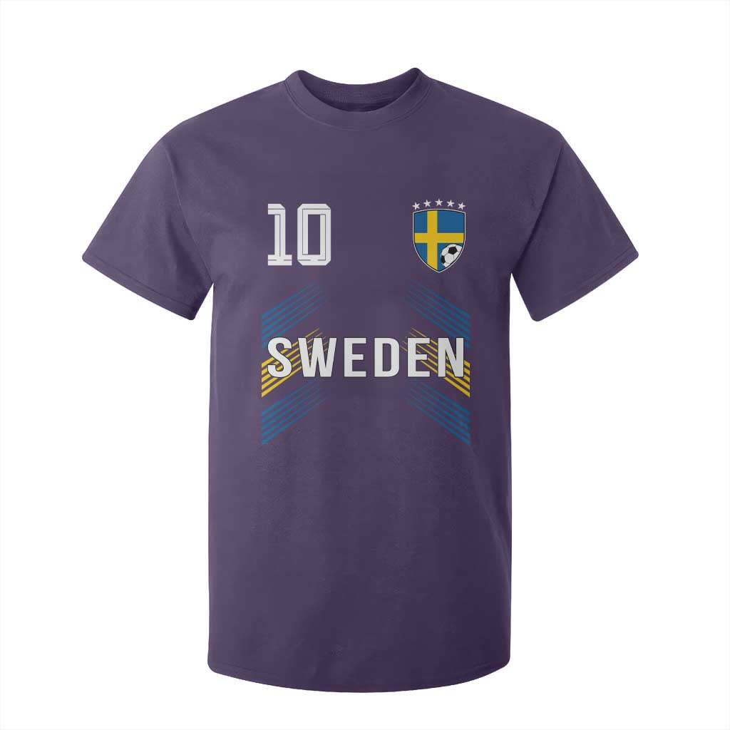 Sweden Soccer Sports Graphic Number 10 Jersey Style T Shirt For Kid Proud Swedish Football Fans Game Day Pride TS02 Purple Print Your Wear