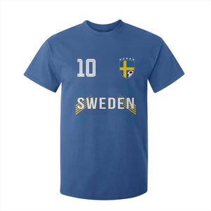 Sweden Soccer Sports Graphic Number 10 Jersey Style T Shirt For Kid Proud Swedish Football Fans Game Day Pride TS02 Royal Blue Print Your Wear