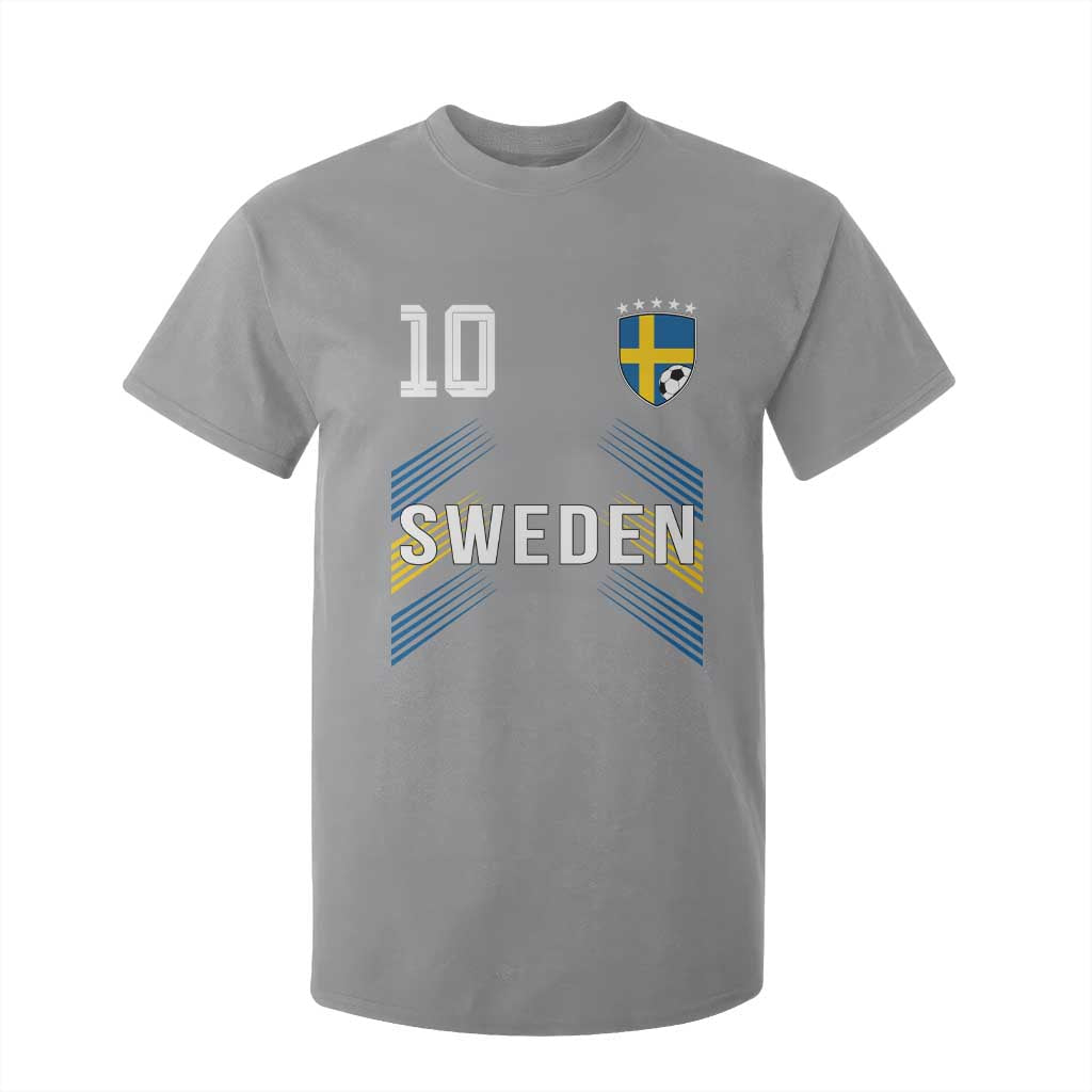 Sweden Soccer Sports Graphic Number 10 Jersey Style T Shirt For Kid Proud Swedish Football Fans Game Day Pride TS02 Sport Gray Print Your Wear