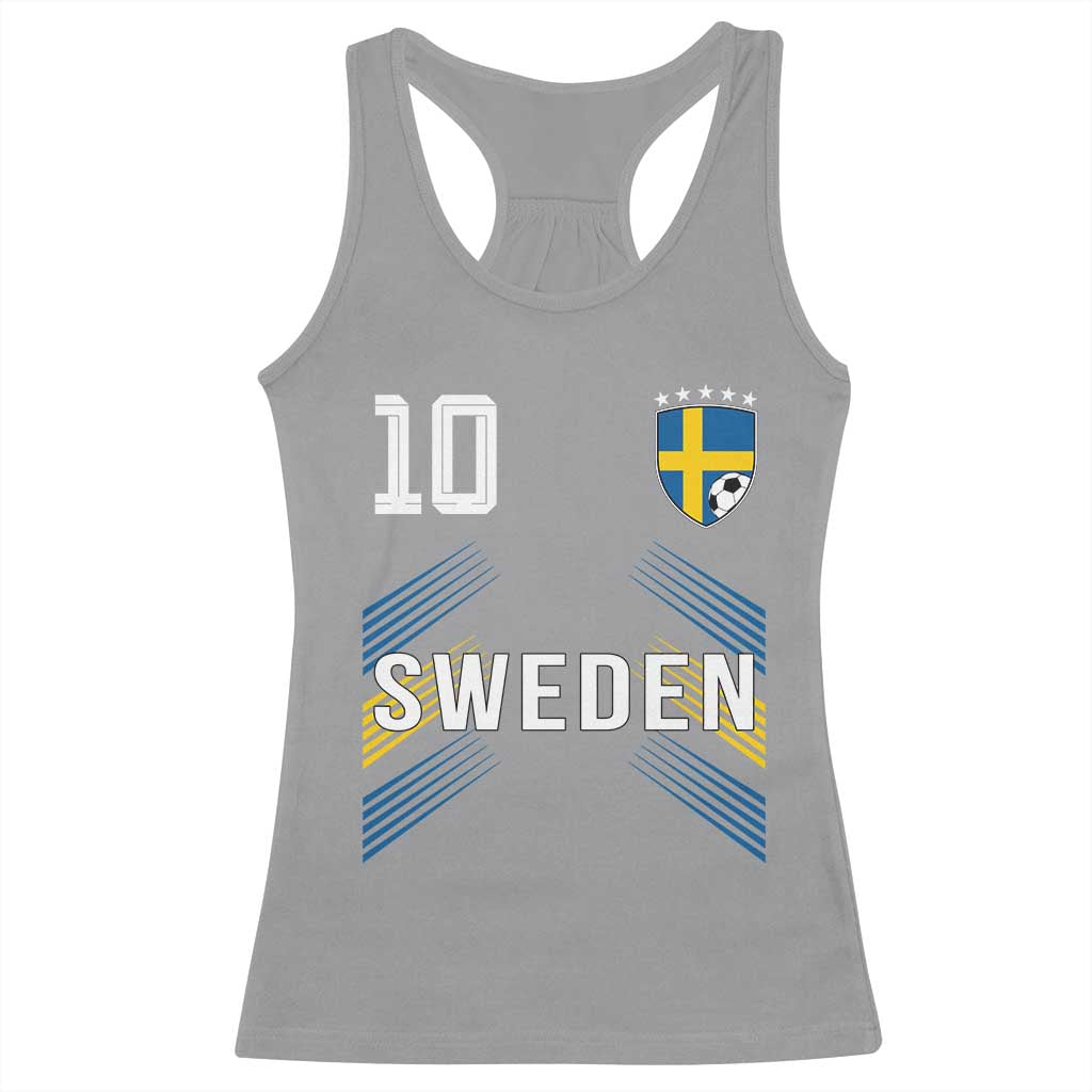 Sweden Soccer Sports Graphic Number 10 Jersey Style Racerback Tank Top Proud Swedish Football Fans Game Day Pride TS02 Sport Gray Print Your Wear