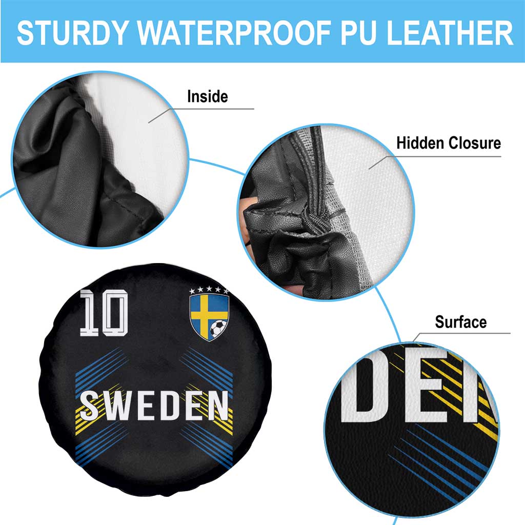 Sweden Soccer Sports Graphic Number 10 Jersey Style Spare Tire Cover Proud Swedish Football Fans Game Day Pride TS02 Print Your Wear