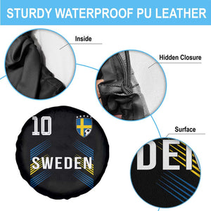 Sweden Soccer Sports Graphic Number 10 Jersey Style Spare Tire Cover Proud Swedish Football Fans Game Day Pride TS02 Print Your Wear