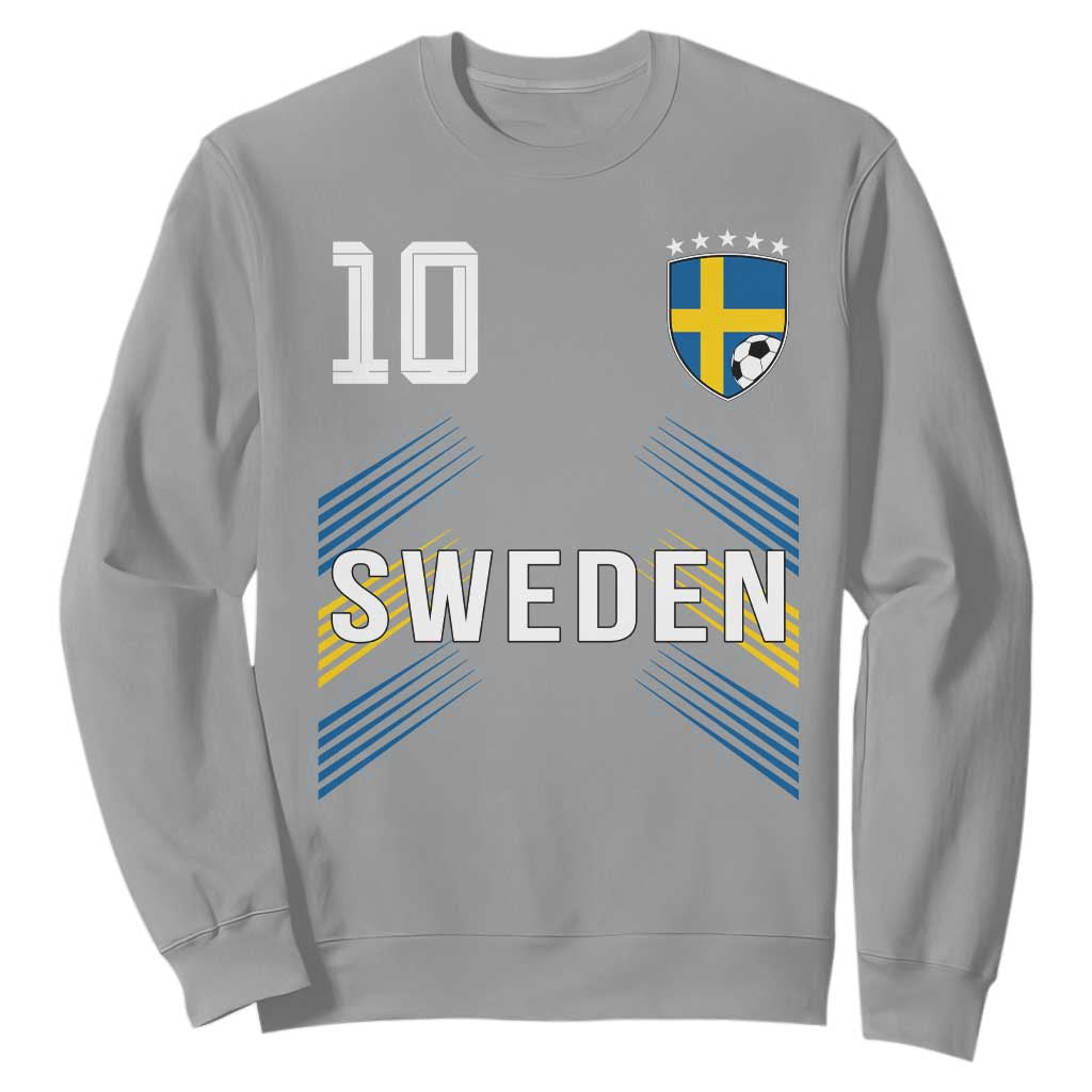 Sweden Soccer Sports Graphic Number 10 Jersey Style Sweatshirt Proud Swedish Football Fans Game Day Pride TS02 Sport Gray Print Your Wear