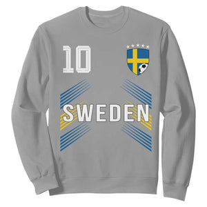 Sweden Soccer Sports Graphic Number 10 Jersey Style Sweatshirt Proud Swedish Football Fans Game Day Pride TS02 Sport Gray Print Your Wear