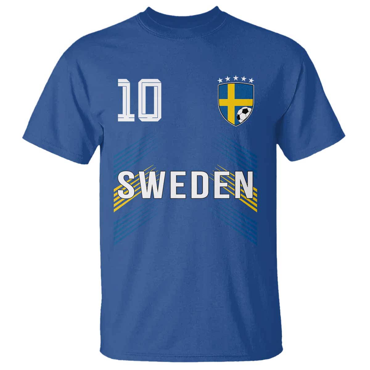 Sweden Soccer Sports Graphic Number 10 Jersey Style T Shirt Proud Swedish Football Fans Game Day Pride TS02 Royal Blue Print Your Wear
