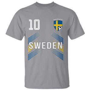 Sweden Soccer Sports Graphic Number 10 Jersey Style T Shirt Proud Swedish Football Fans Game Day Pride TS02 Sport Gray Print Your Wear
