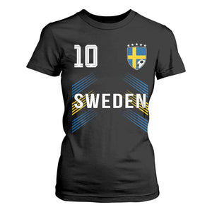 Sweden Soccer Sports Graphic Number 10 Jersey Style T Shirt For Women Proud Swedish Football Fans Game Day Pride TS02 Black Print Your Wear