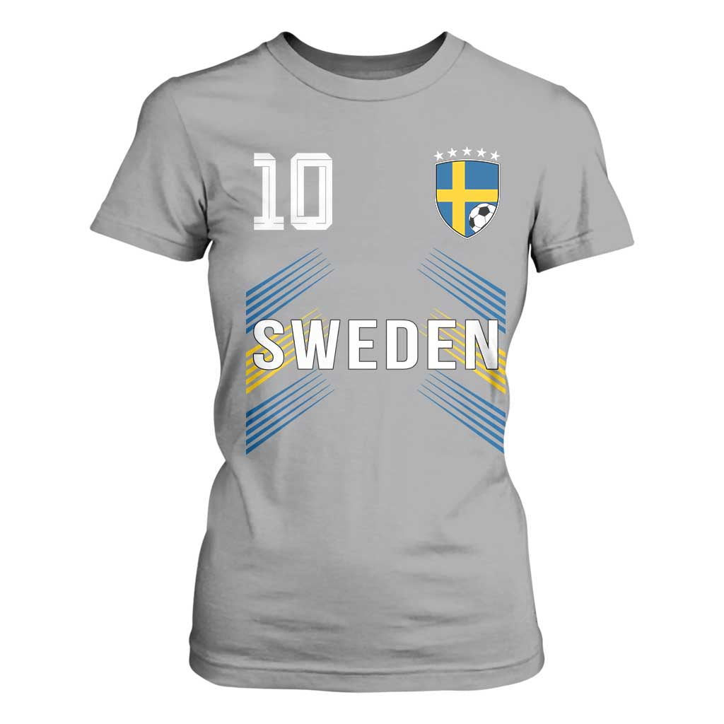 Sweden Soccer Sports Graphic Number 10 Jersey Style T Shirt For Women Proud Swedish Football Fans Game Day Pride TS02 Sport Gray Print Your Wear