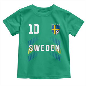 Sweden Soccer Sports Graphic Number 10 Jersey Style Toddler T Shirt Proud Swedish Football Fans Game Day Pride TS02 Irish Green Print Your Wear