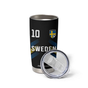 Sweden Soccer Sports Graphic Number 10 Jersey Style Tumbler Cup Proud Swedish Football Fans Game Day Pride TS02 Print Your Wear